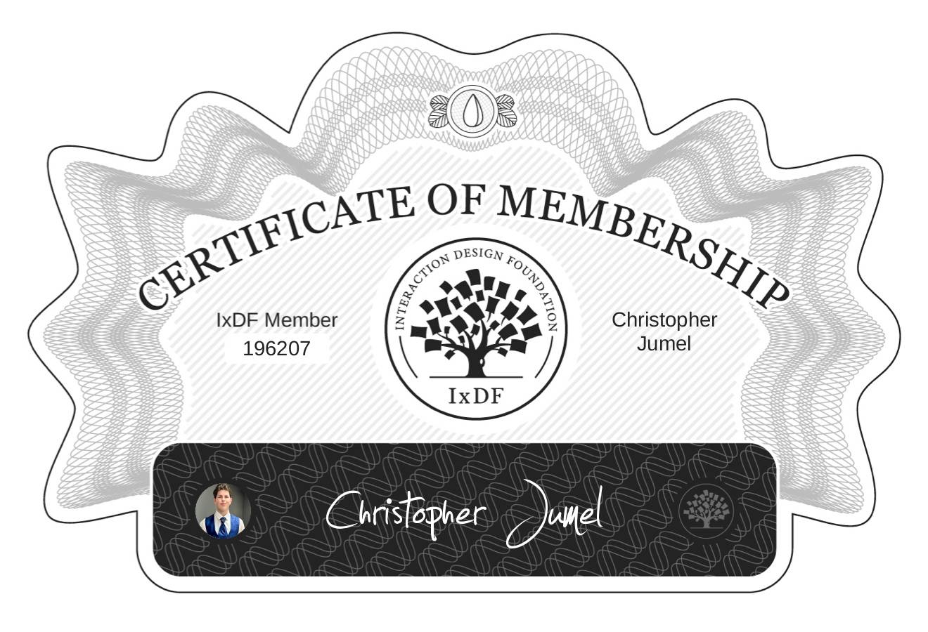 Certificate of Membership – Christopher Jumel
