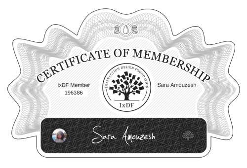 Certificate of Membership – Sara Amouzesh
