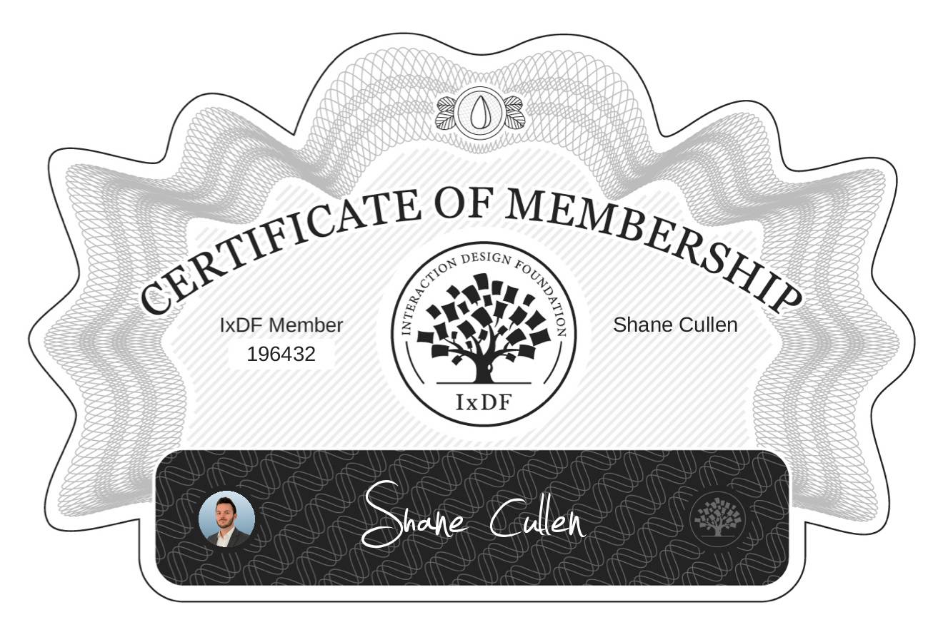 Certificate of Membership – Shane Cullen