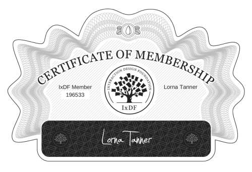 Certificate of Membership – Lorna Tanner