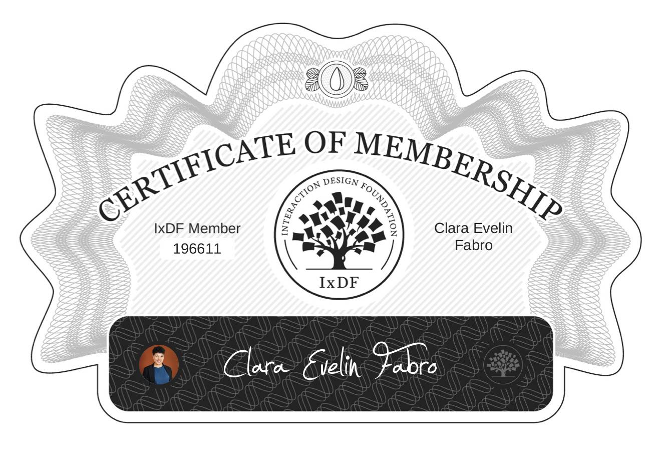 Certificate of Membership – Clara Evelin Fabro