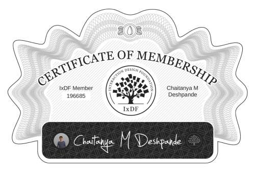 Certificate of Membership – Chaitanya M Deshpande