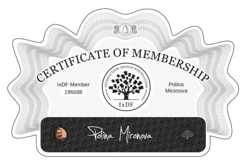 Certificate of Membership – Polina Mironova