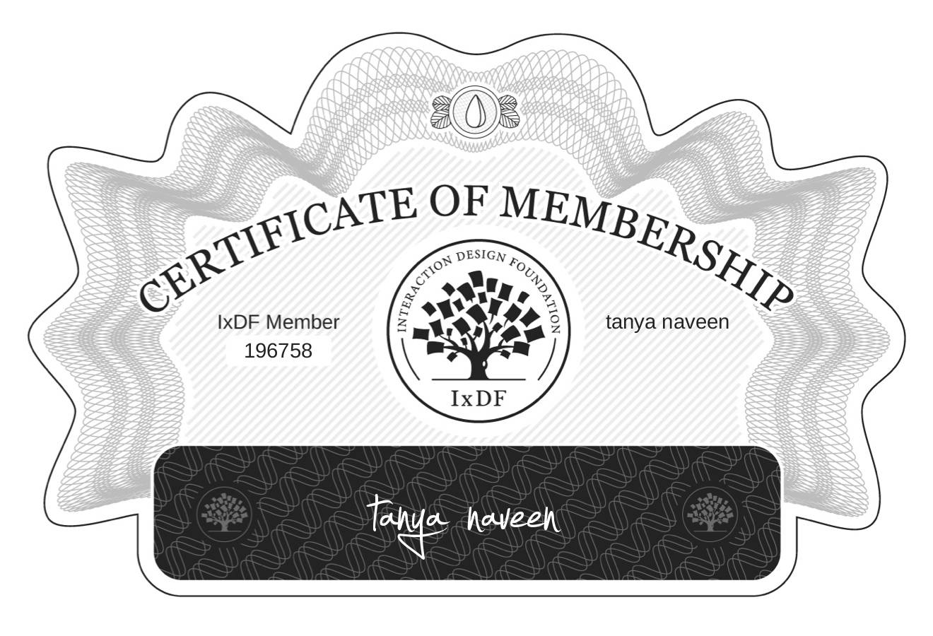 Certificate of Membership – tanya naveen