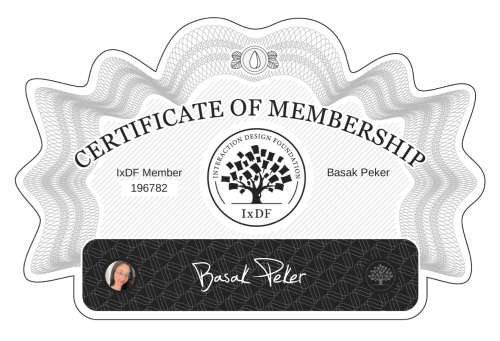 Certificate of Membership – Başak Peker