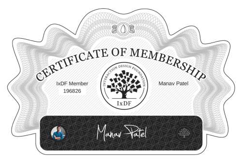 Certificate of Membership – Manav Patel