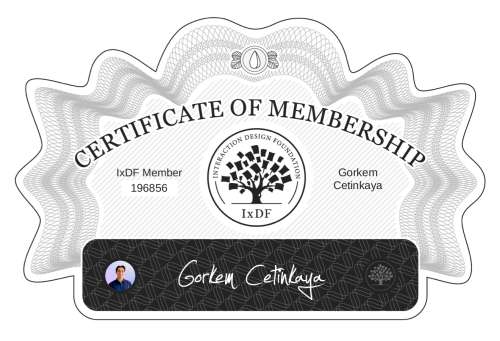 Certificate of Membership – Görkem Cetinkaya