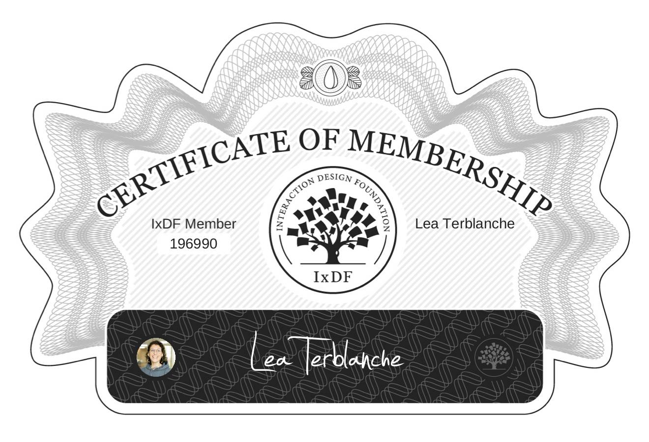 Certificate of Membership – Lea Terblanche
