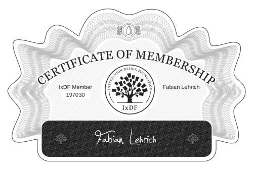 Certificate of Membership – Fabian Lehrich