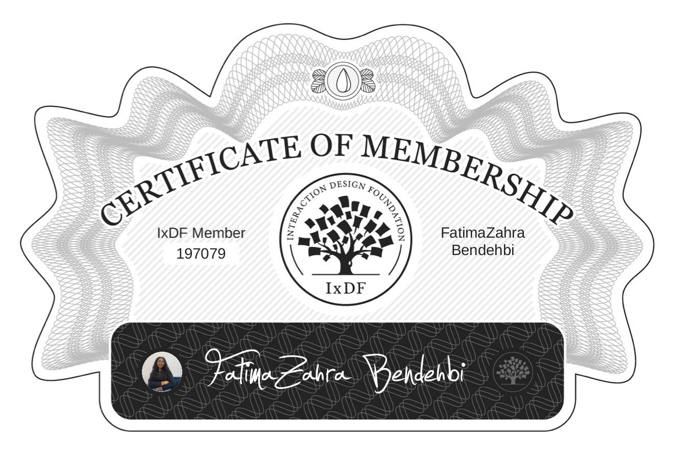 Certificate of Membership – FatimaZahra Bendehbi