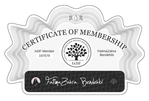 Certificate of Membership – FatimaZahra Bendehbi