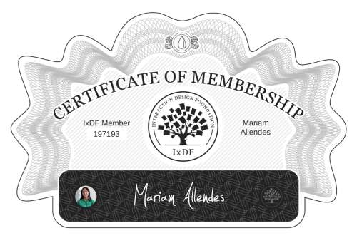 Certificate of Membership – Mariam Allendes