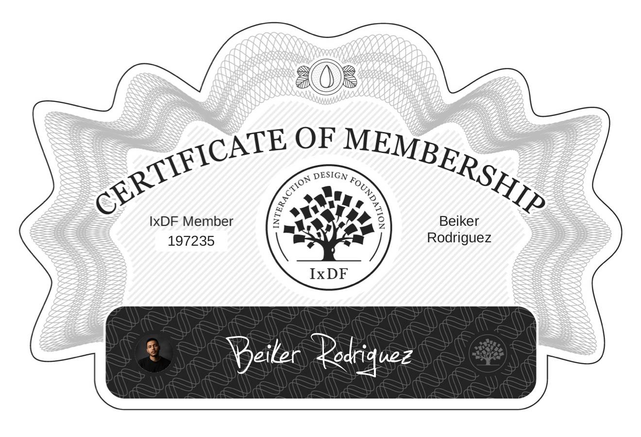 Certificate of Membership – Beiker Rodríguez