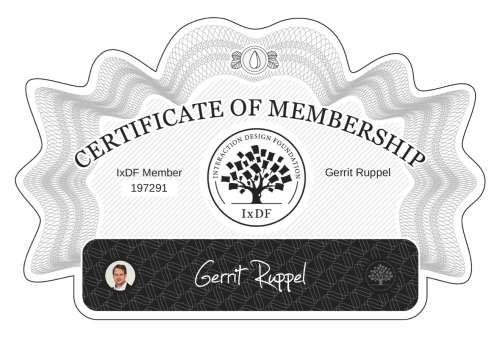 Certificate of Membership – Gerrit Ruppel