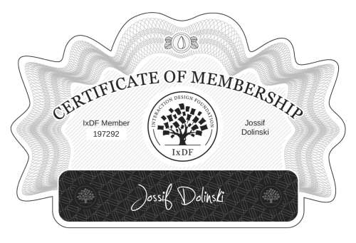 Certificate of Membership – Jossif Dolinski