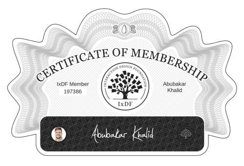 Certificate of Membership – Abubakar Khalid