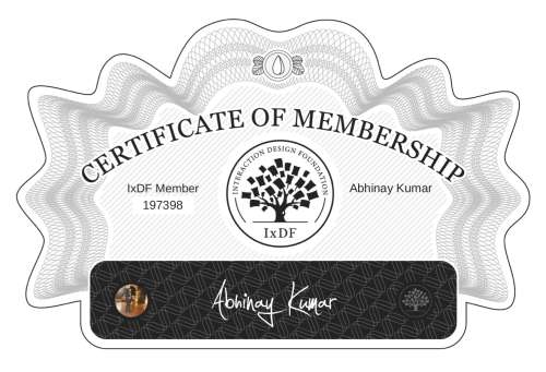 Certificate of Membership – Abhinay Kumar
