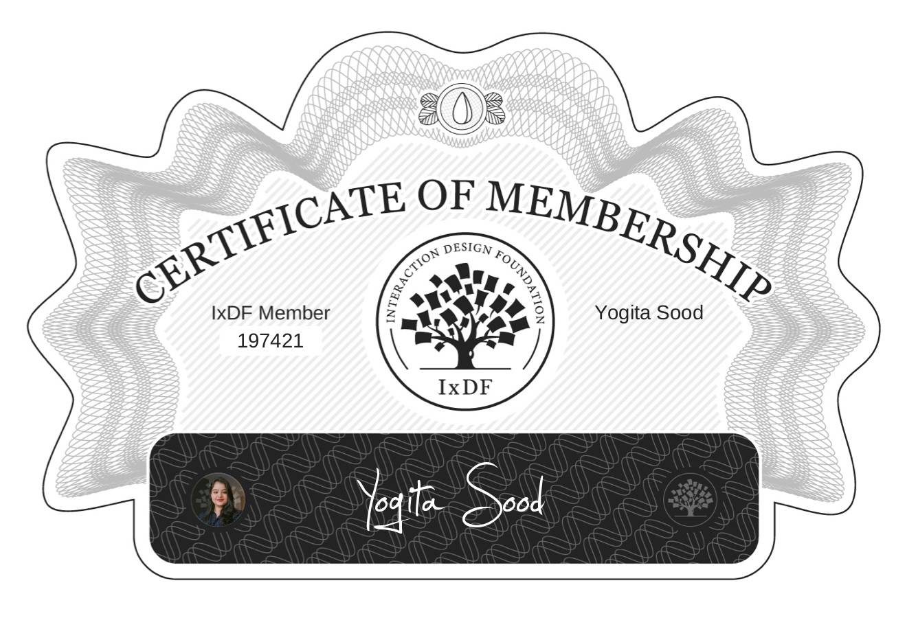 Certificate of Membership – Yogita Sood