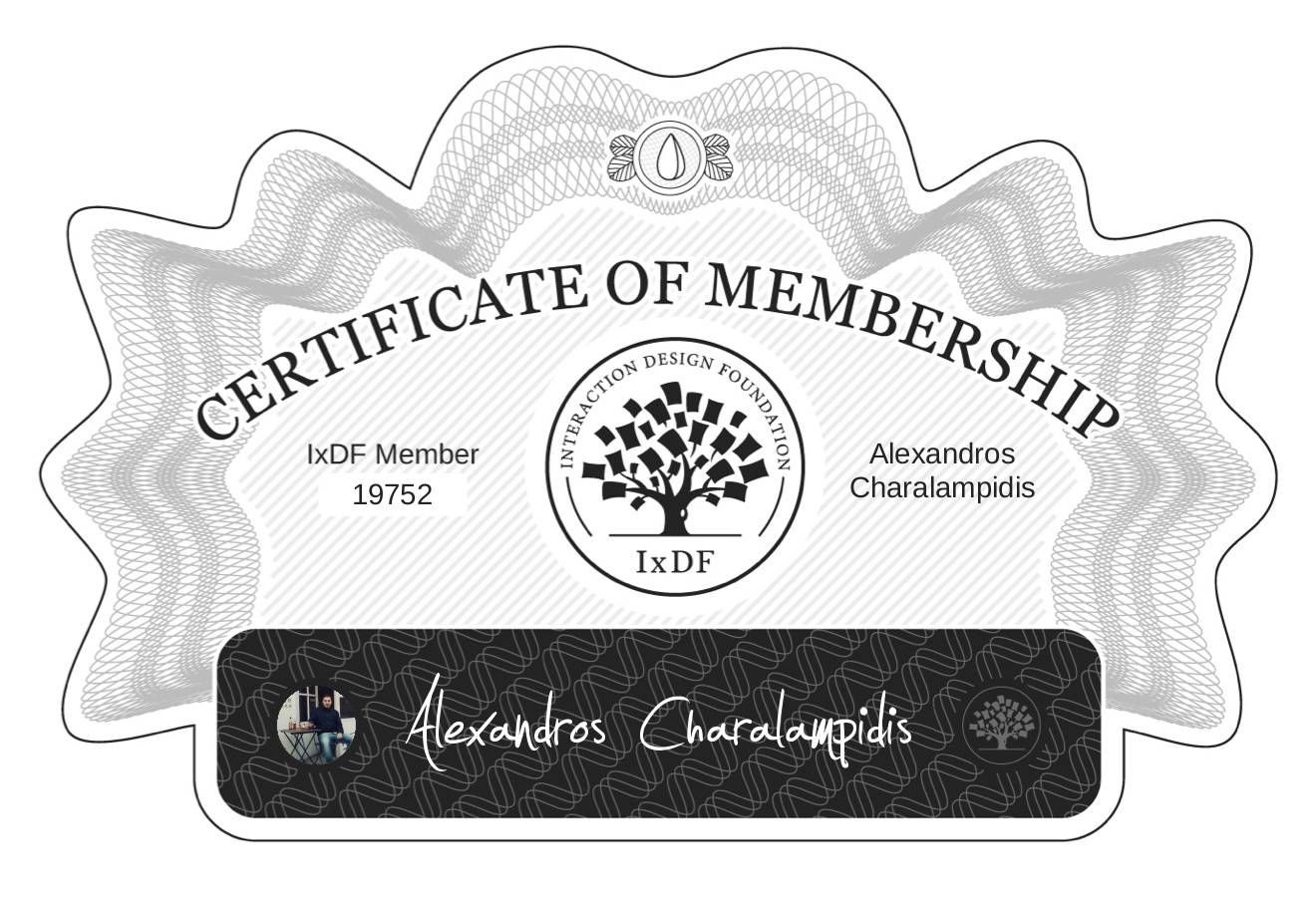 Certificate of Membership – Alexandros Charalampidis