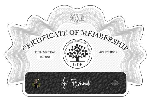 Certificate of Membership – Ani Bzishvili