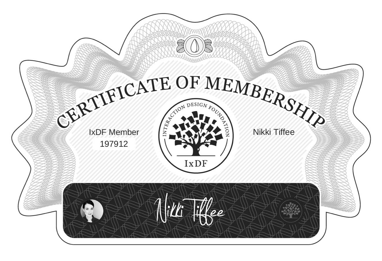 Certificate of Membership – Nikki Tiffee