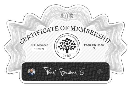 Certificate of Membership – Phani Bhushan G