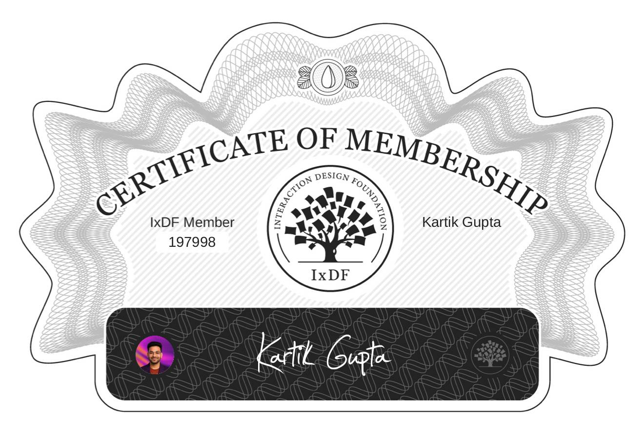 Certificate of Membership – Kartik Gupta