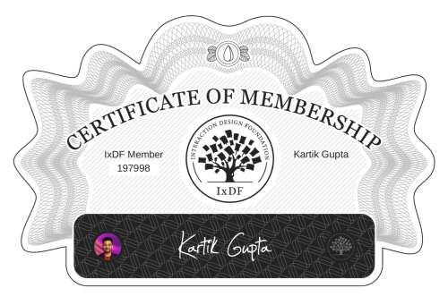 Certificate of Membership – Kartik Gupta