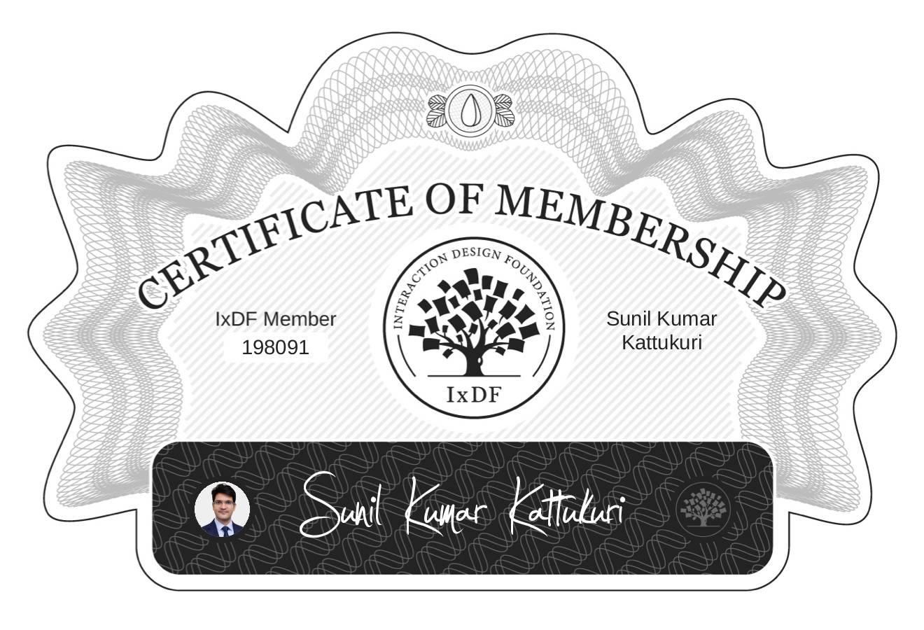 Certificate of Membership – Sunil Kumar Kattukuri