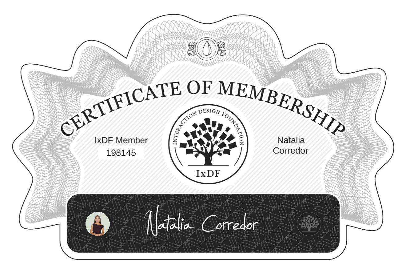 Certificate of Membership – Natalia Corredor