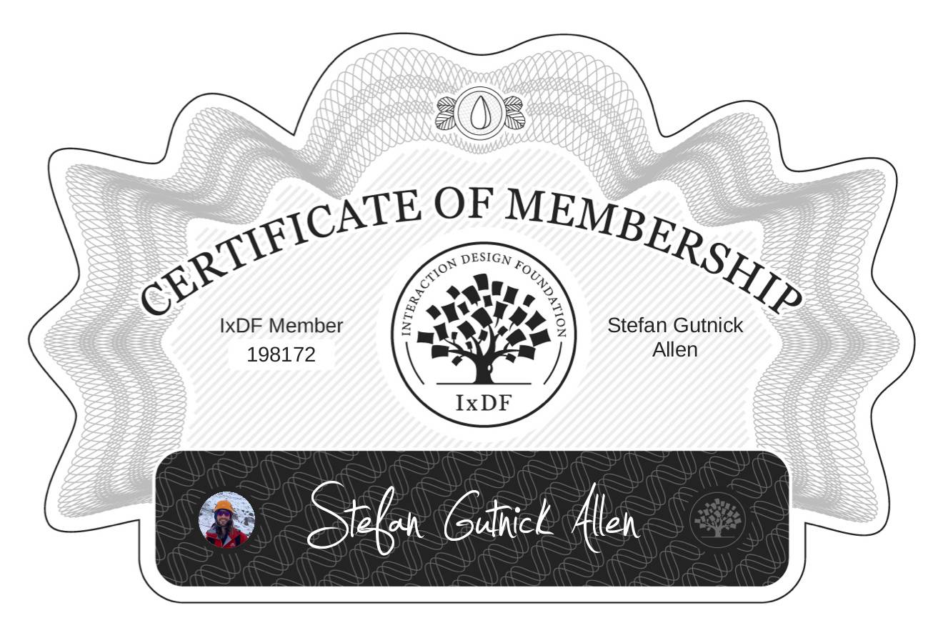 Certificate of Membership – Stefan Gutnick Allen