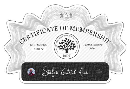 Certificate of Membership – Stefan Gutnick Allen