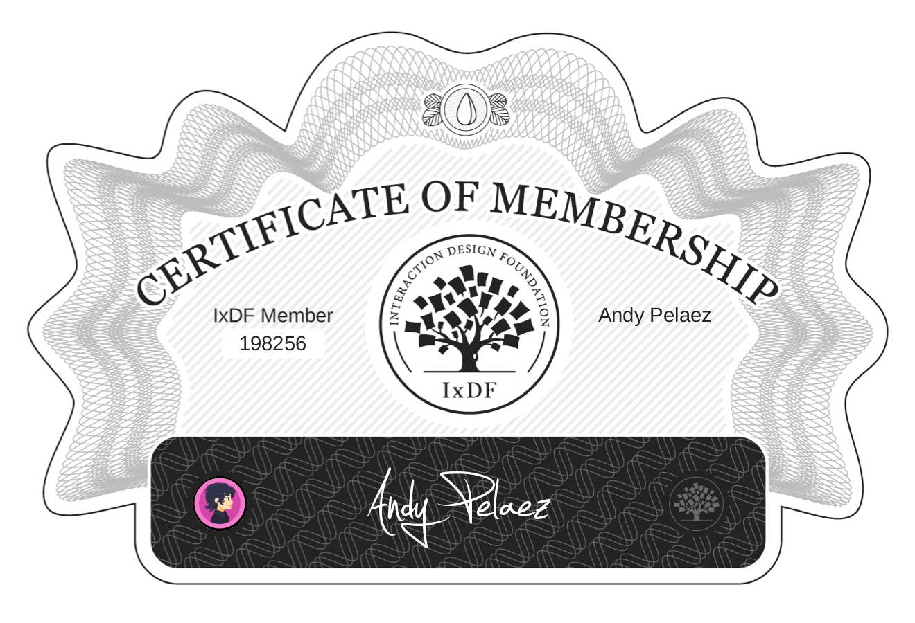 Certificate of Membership – Andy Peláez