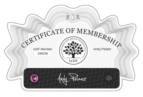 Certificate of Membership – Andy Peláez