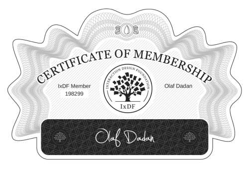 Certificate of Membership – Olaf Dadan