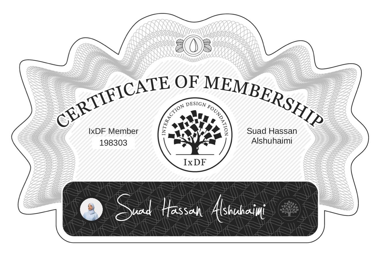 Certificate of Membership – Suad Hassan Alshuhaimi