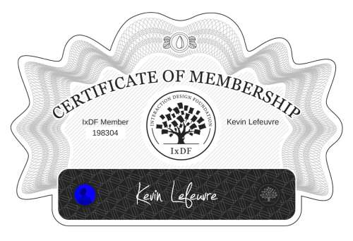 Certificate of Membership – Kevin Lefeuvre