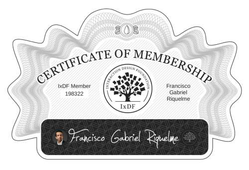 Certificate of Membership – Francisco Gabriel Riquelme