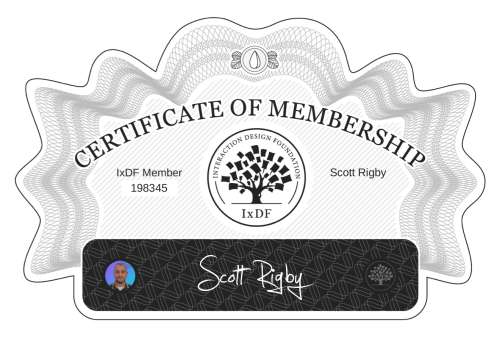 Certificate of Membership – Scott Rigby