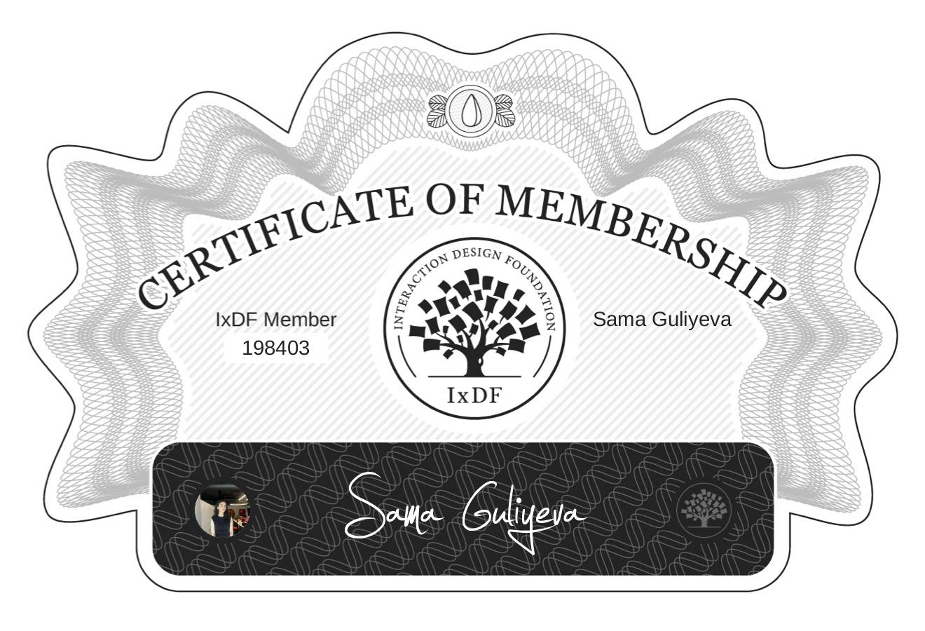 Certificate of Membership – Sama Guliyeva