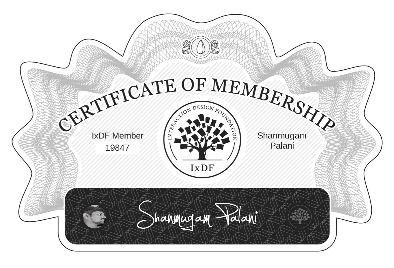 Certificate of Membership – Shanmugam Palani