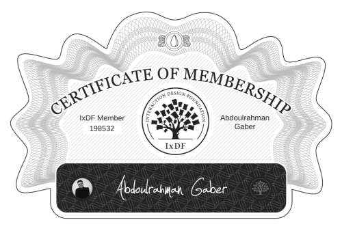 Certificate of Membership – Abdoulrahman Gaber