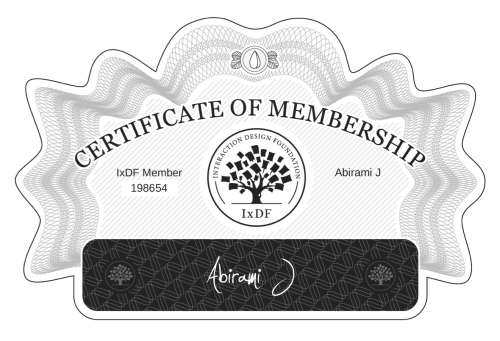 Certificate of Membership – Abirami J