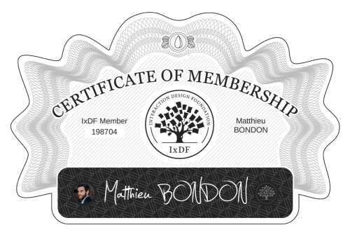 Certificate of Membership – Matthieu BONDON
