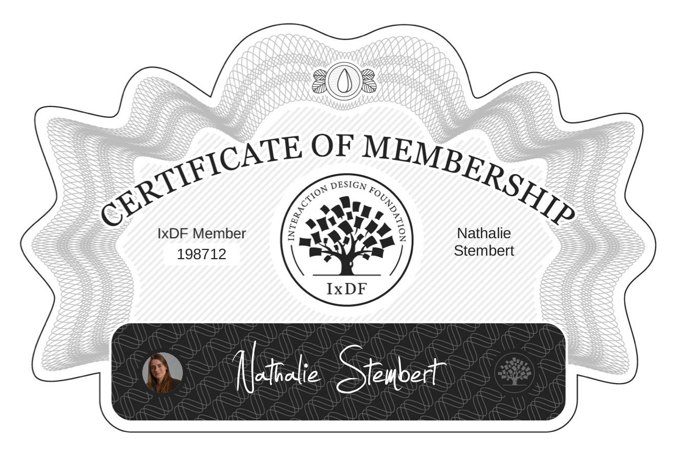 Certificate of Membership – Nathalie Stembert