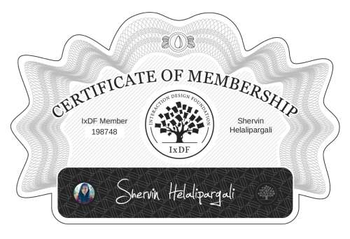Certificate of Membership – Shervin Helalipargali