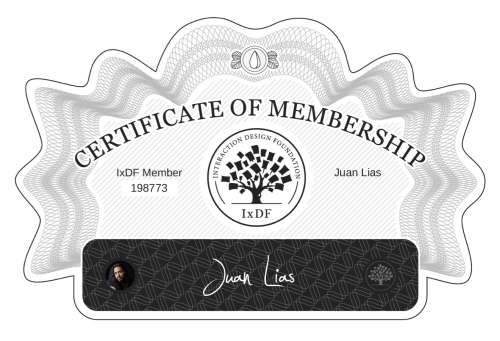 Certificate of Membership – Juan Lias