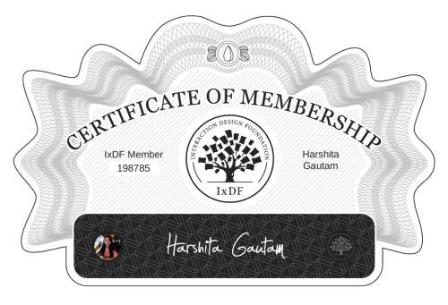 Certificate of Membership – Harshita Gautam