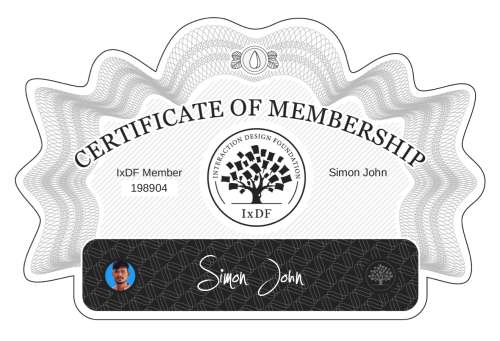 Certificate of Membership – Simon John