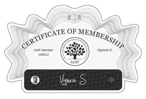 Certificate of Membership – Vignesh S